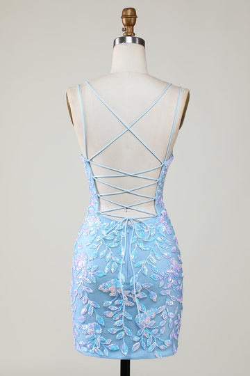Bodycon spaghetti stropper festkjole med aqqliques